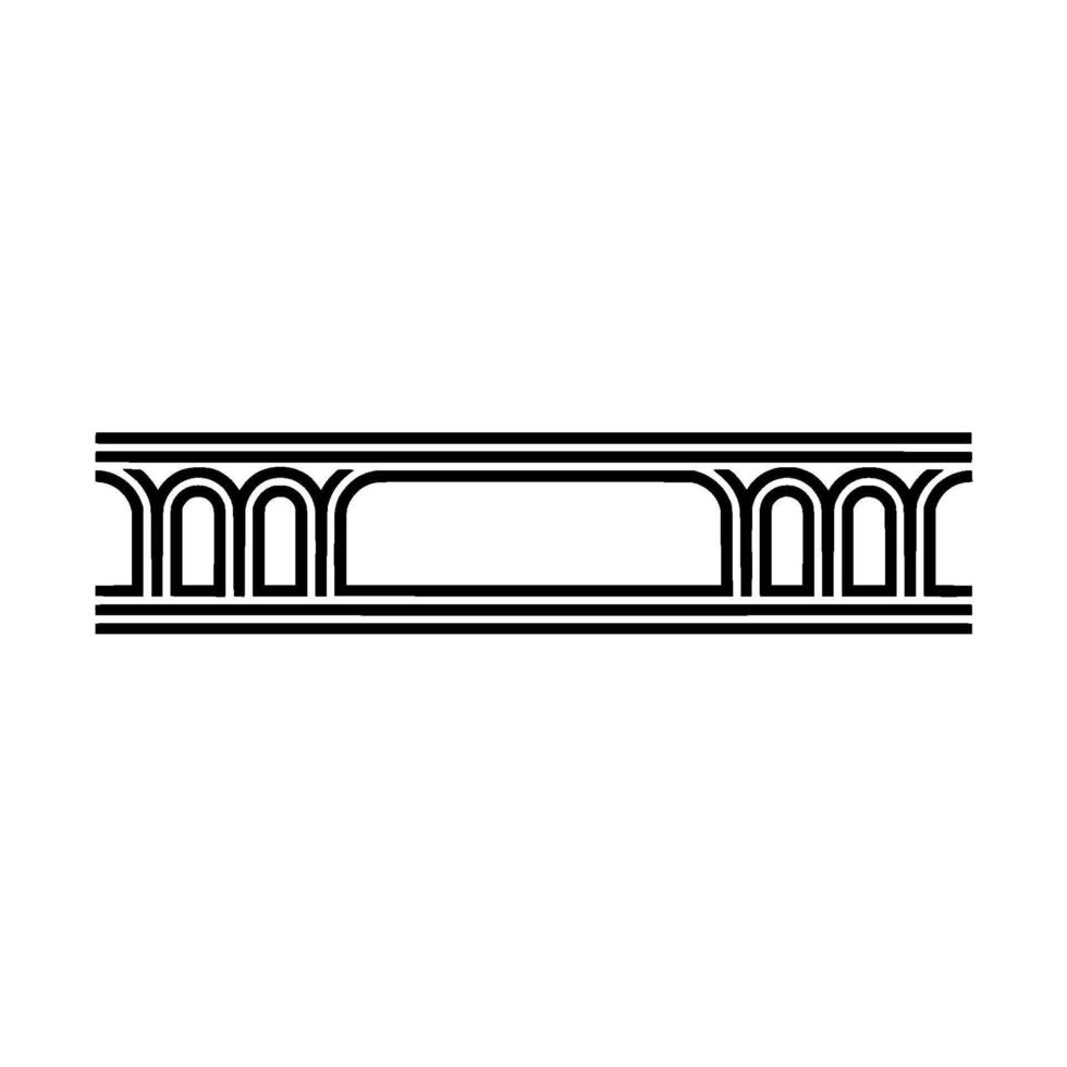 Geometric Deco Border, Streamlined, Minimalist Art, Linear vector