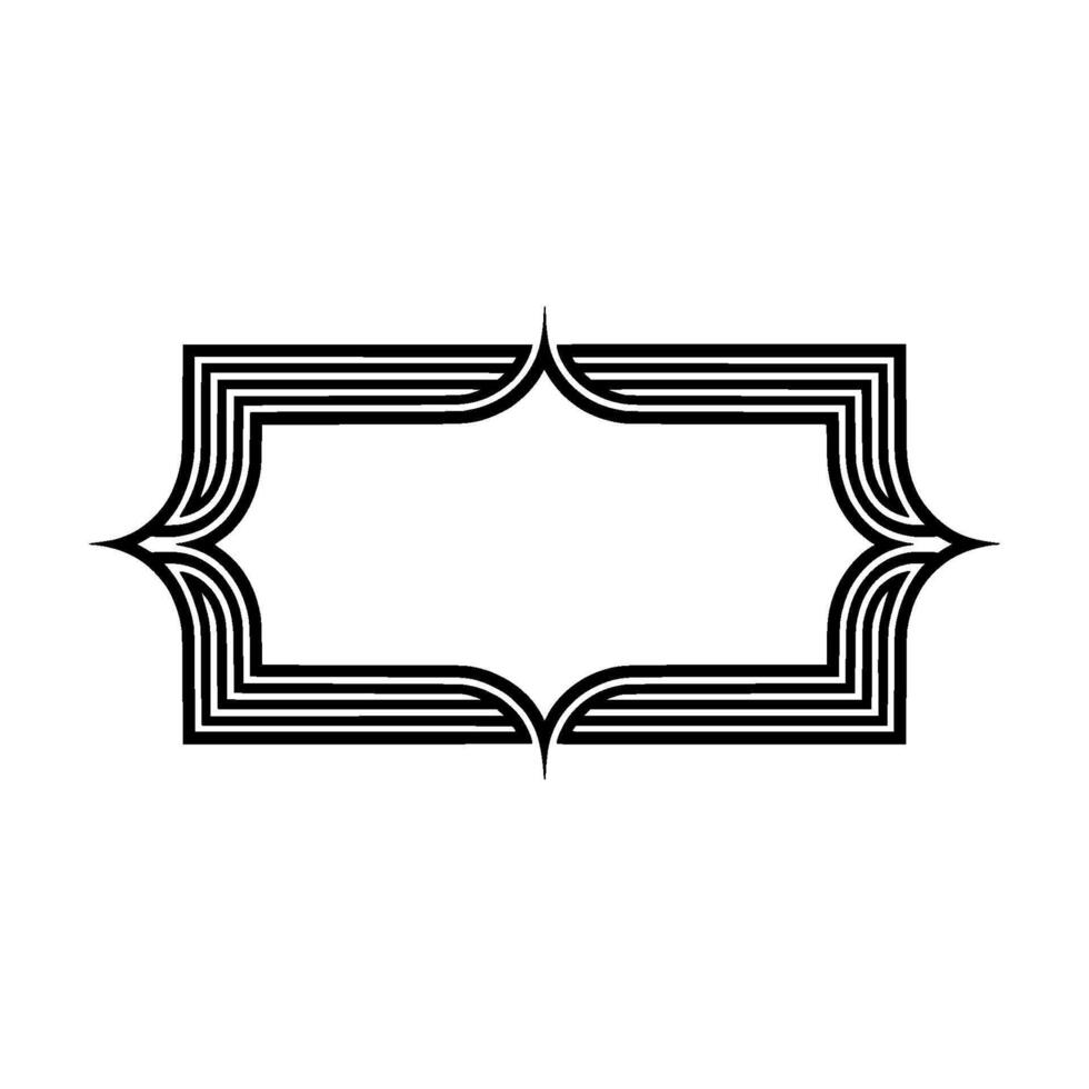 Art Deco Frame, Elegant Border, Vintage, Minimalist Style - Line vector