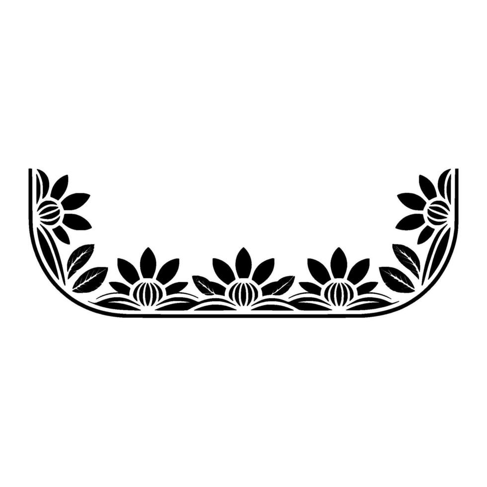 Stylized Floral Border, Minimalist, Decorative Element, Pattern vector