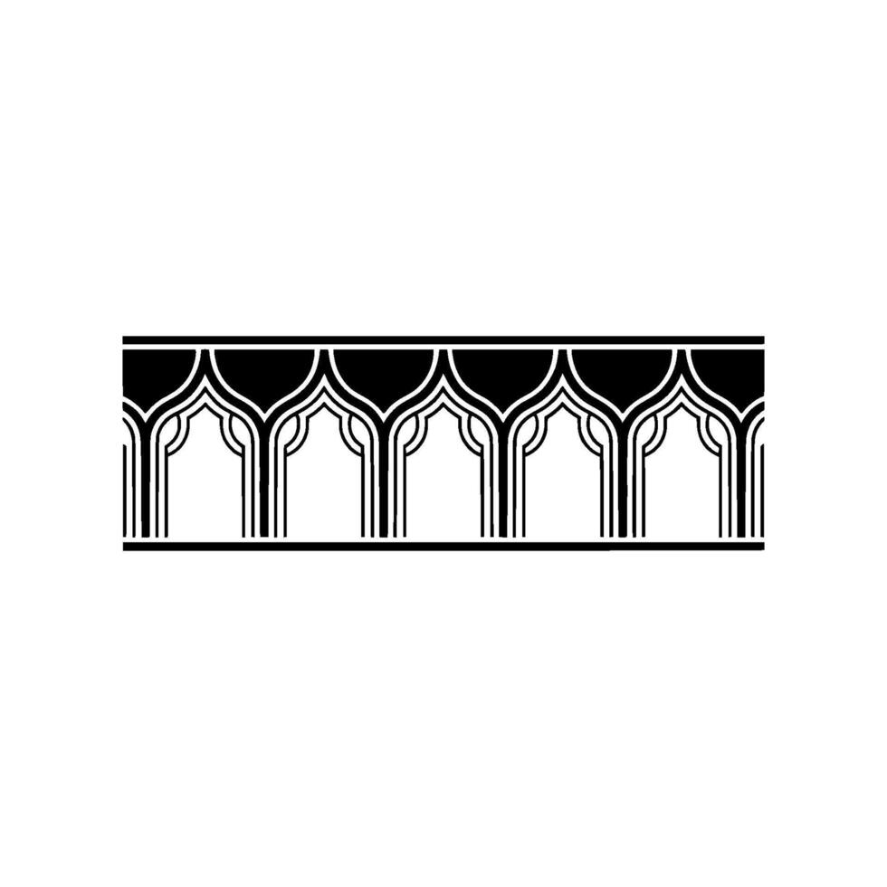 Art Deco Archway Border, Geometric Pattern, Minimalist vector