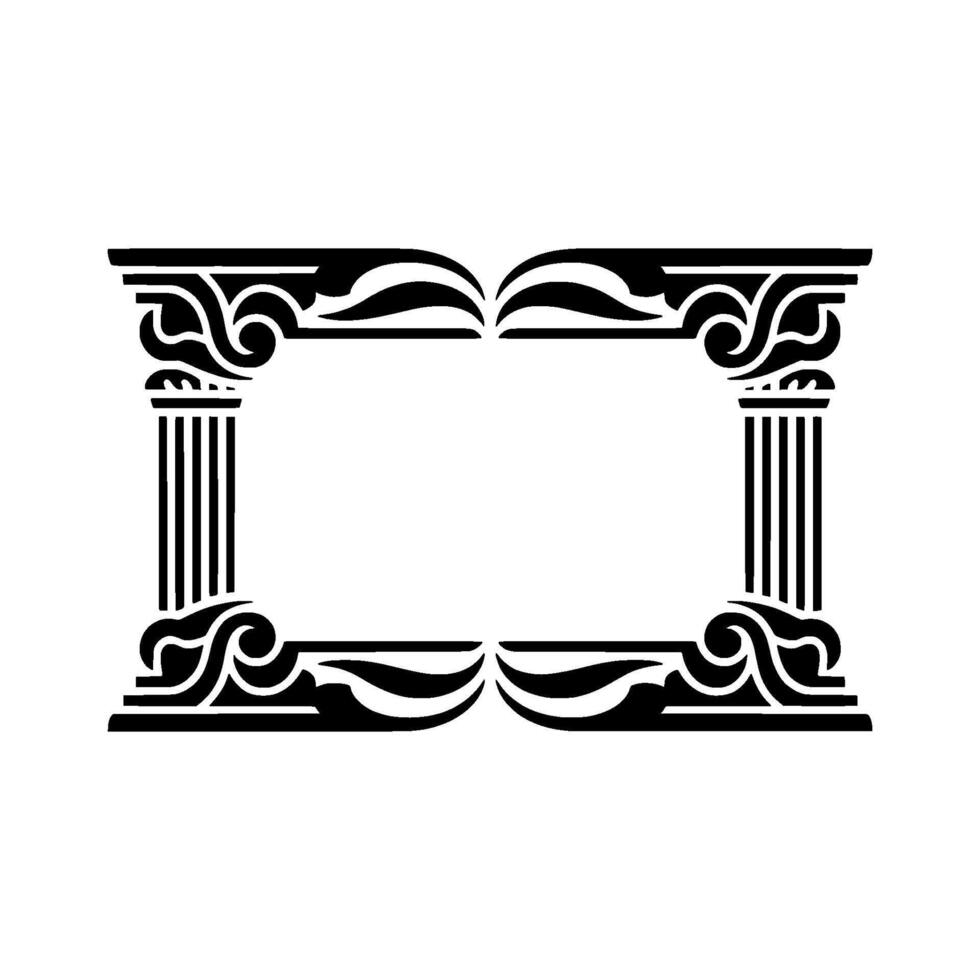 Ornate Black Frame, Classical, Elegant Border, Vintage Style vector