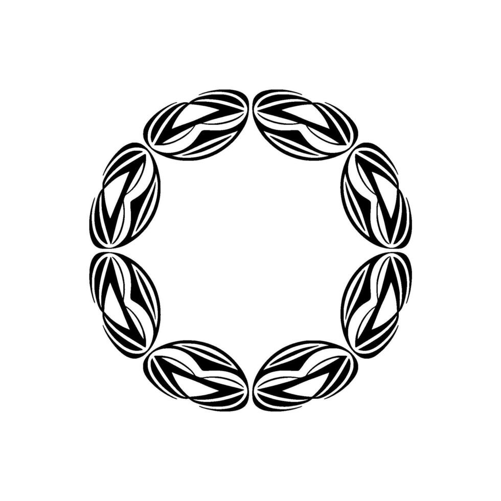 Abstract Oval Pattern, Minimalist, Circular Motif vector