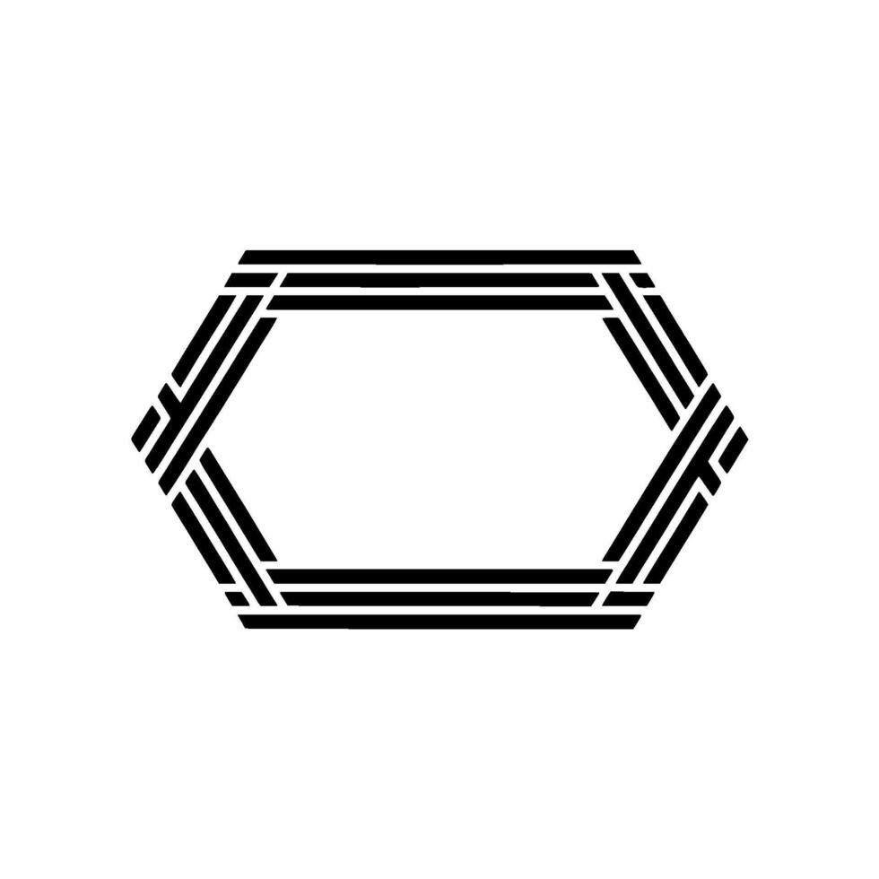 Geometric Hexagon Frame, Minimalist, Modern Layout vector