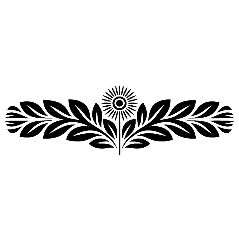 Stylized Floral Emblem, Vintage Element vector