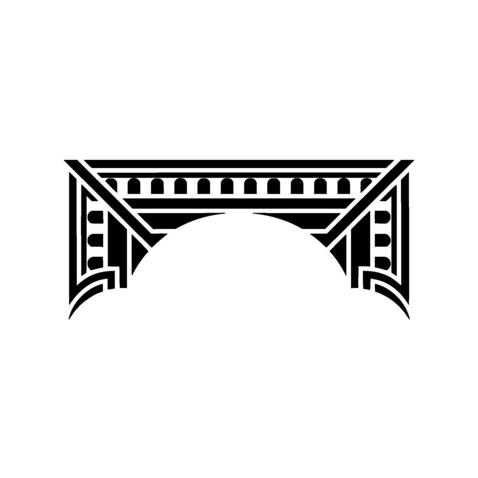 Geometric Bridge Silhouette, Minimalist, Abstract vector
