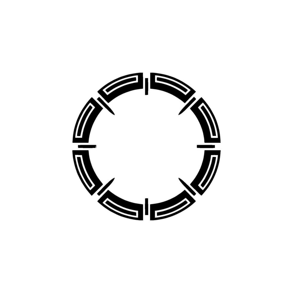 Geometric Circle Emblem, Minimalist, Modern Abstract - Monochrome vector