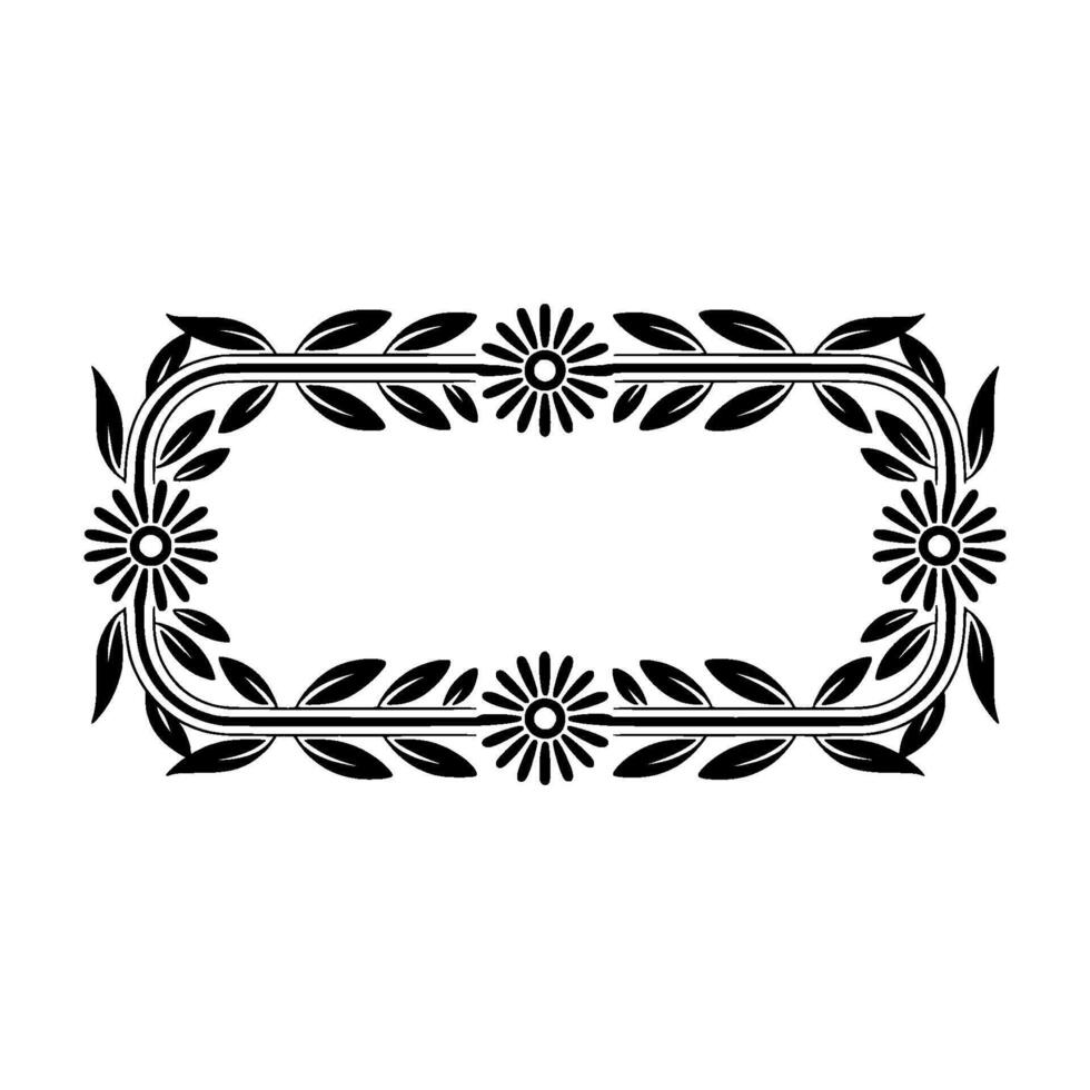 Elegant Botanical Frame, Vintage Style, Decorative Border vector