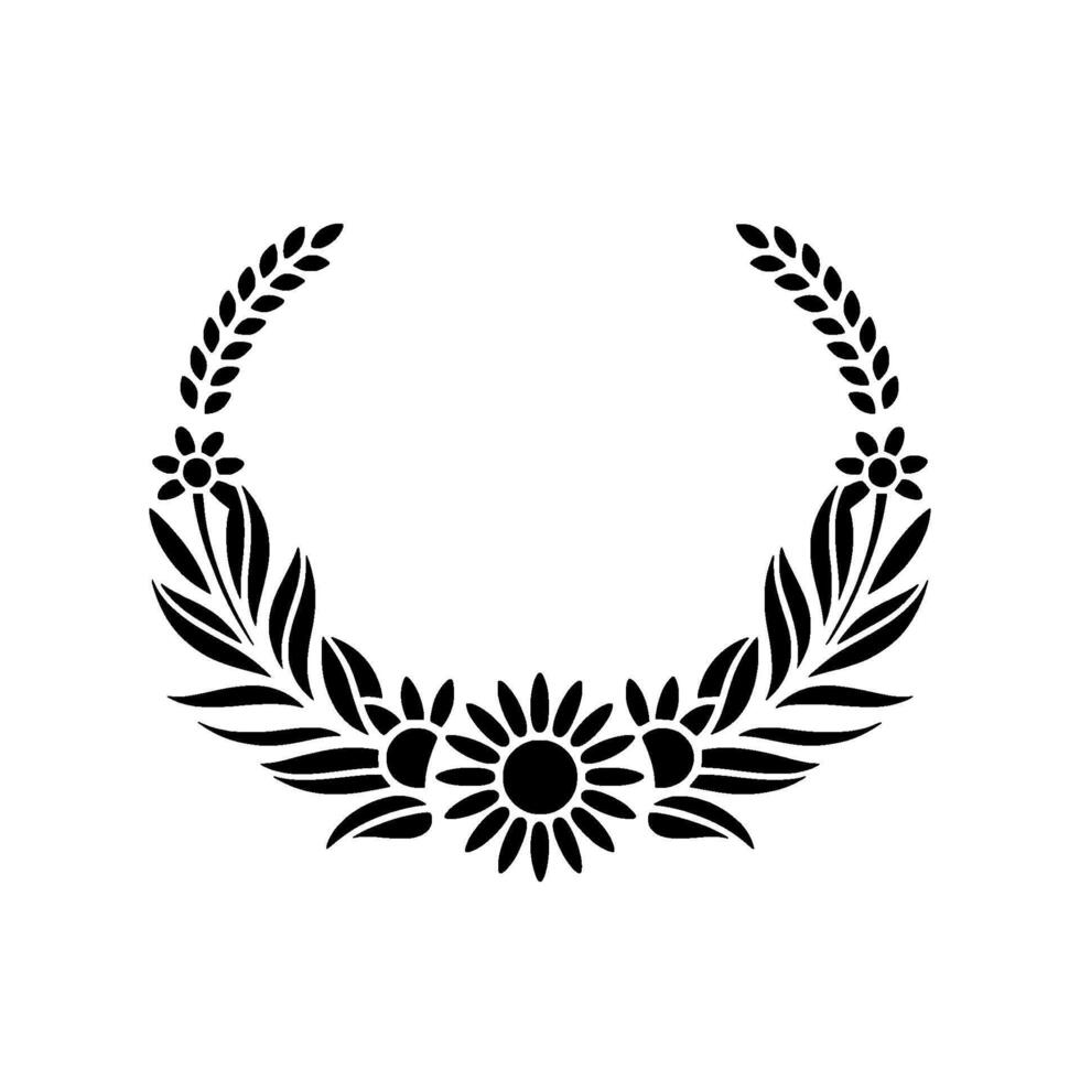 Elegant Floral Emblem, Vintage Style, Minimalist - Wreath vector
