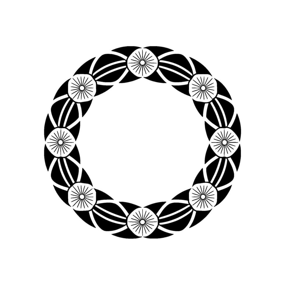Geometric Wreath, Minimalist, Circular Motif vector