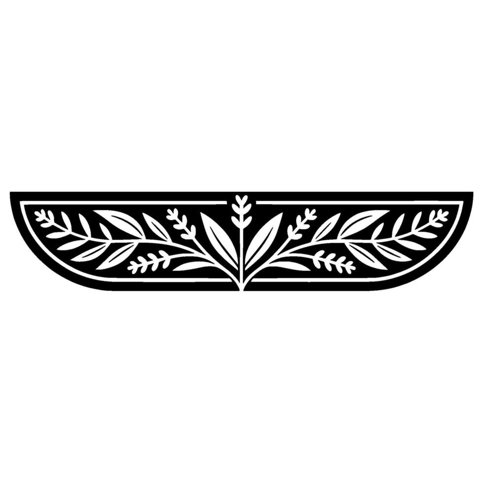 Stylized Laurel Branch Border, Vintage Element, Floral vector