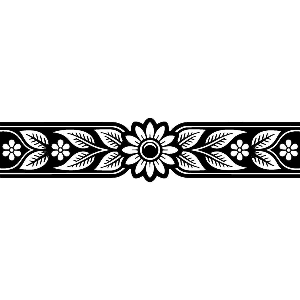 Elegant Floral Border, Vintage Style, Decorative Element - Pattern vector