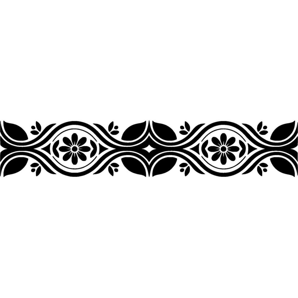 Elegant Floral Border, Vintage, Decorative Element - Classical vector