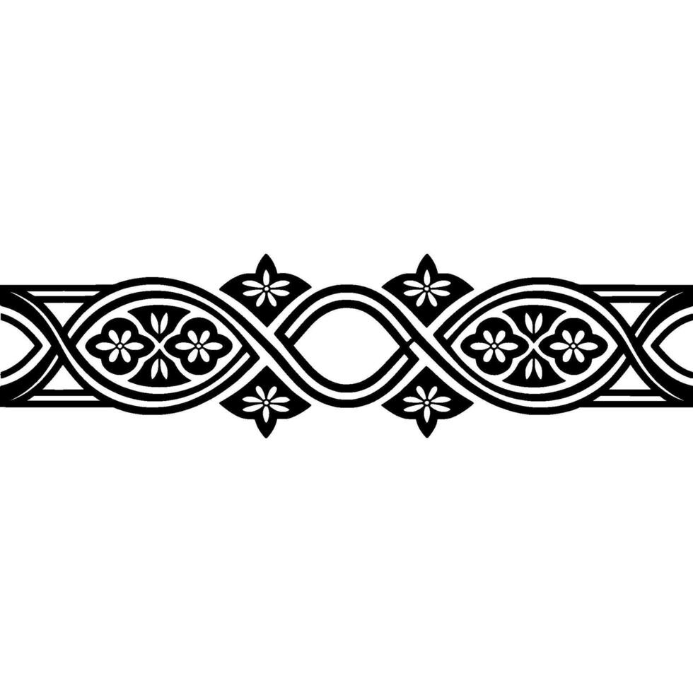 Stylized Celtic Border, Elegant Ornamentation, Vintage vector