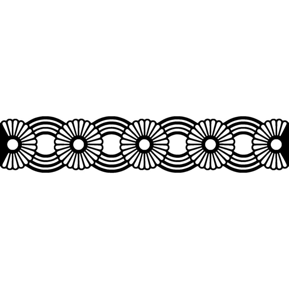 Geometric Wave Border, Art Deco Style, Floral vector
