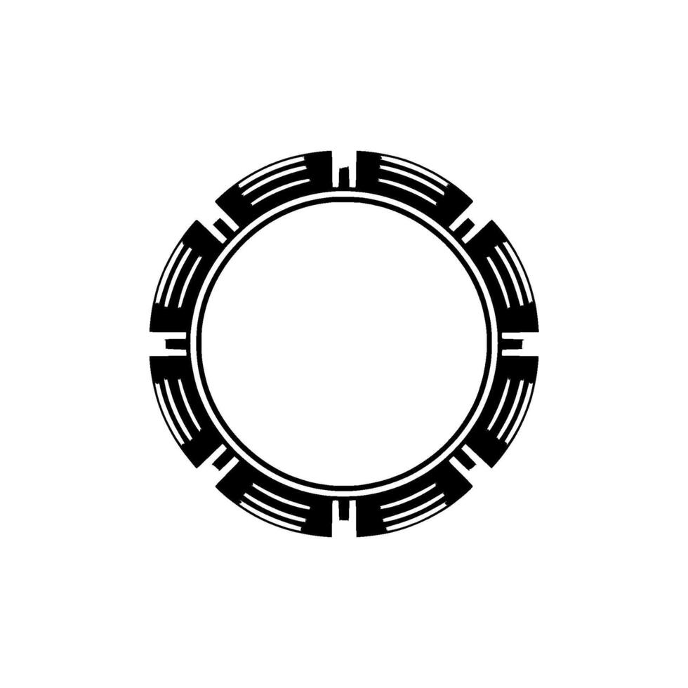 Geometric Circle Emblem, Minimalist, Circular Motif, Template vector
