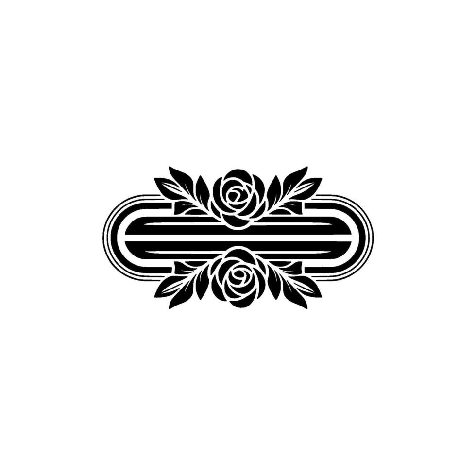 Elegant Floral Divider, Vintage Style, Decorative Element, Rose vector