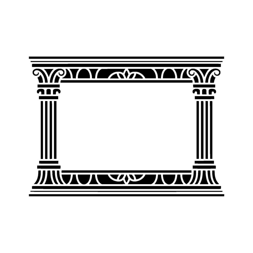 Classical Frame, Elegant Border, Architectural Motif - Columns vector