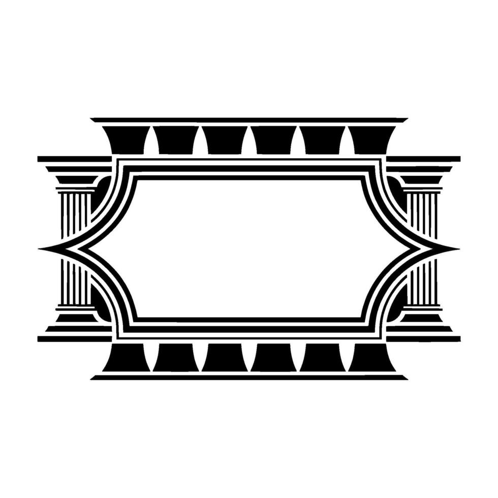 Art Deco Frame, Geometric Ornament, Vintage, Elegant Border, Retro vector