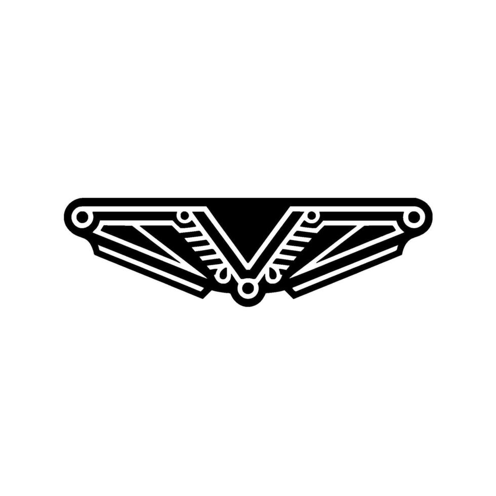 Geometric Wing Emblem, Art Deco Style - Minimalist vector