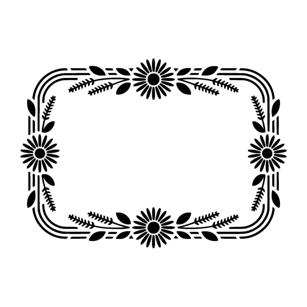 Floral Border Frame, Vintage Style, Decorative Element vector