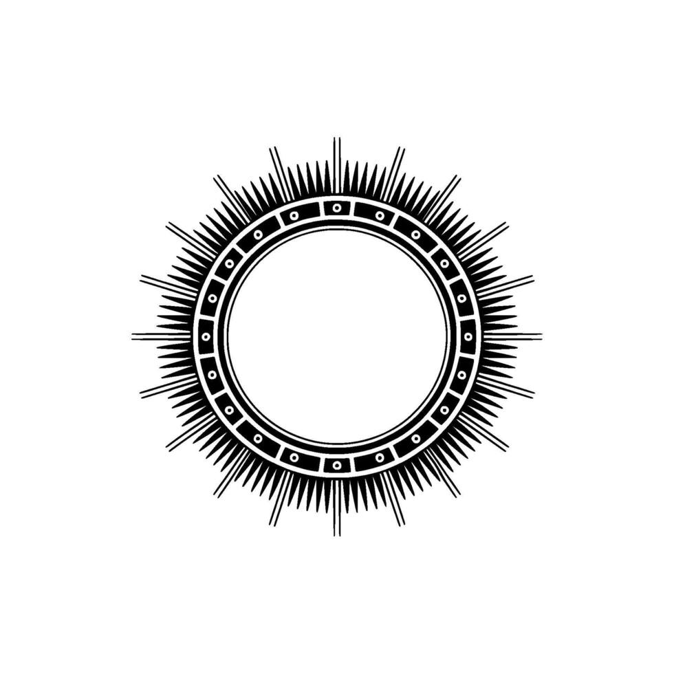 Geometric Radial Emblem, Minimalist - Circle vector