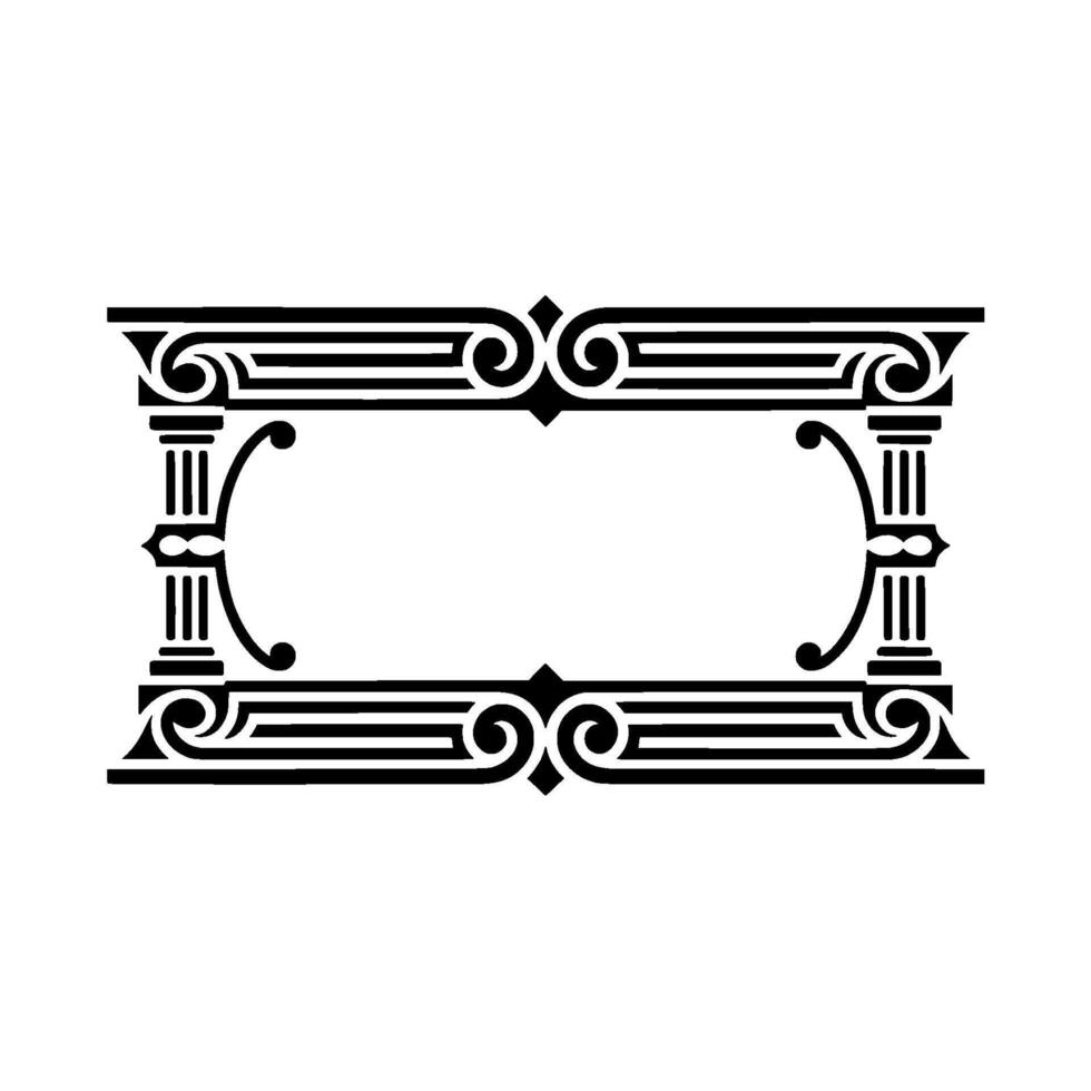 Elegant Black Frame, Art Deco Border, Vintage vector