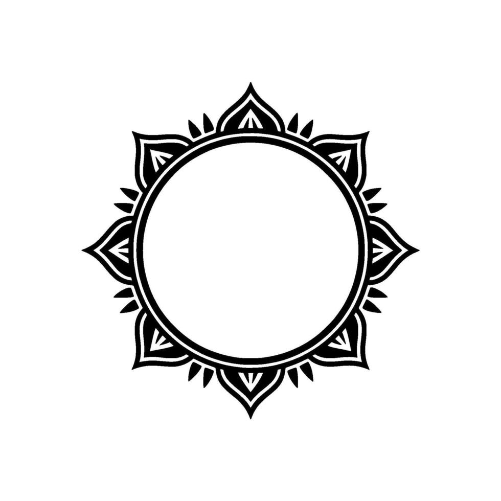 Intricate Mandala Frame, Minimalist, Circular Ornamentation vector