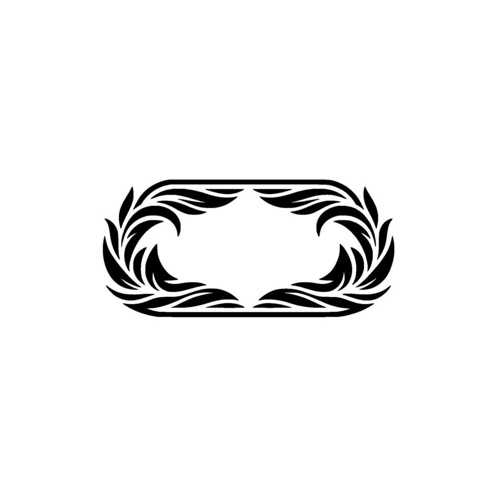 Elegant Black Laurel Frame, Minimalist vector