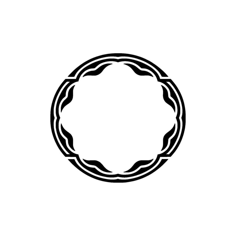 Intricate Tribal Circle Frame, Minimalist - Pattern vector