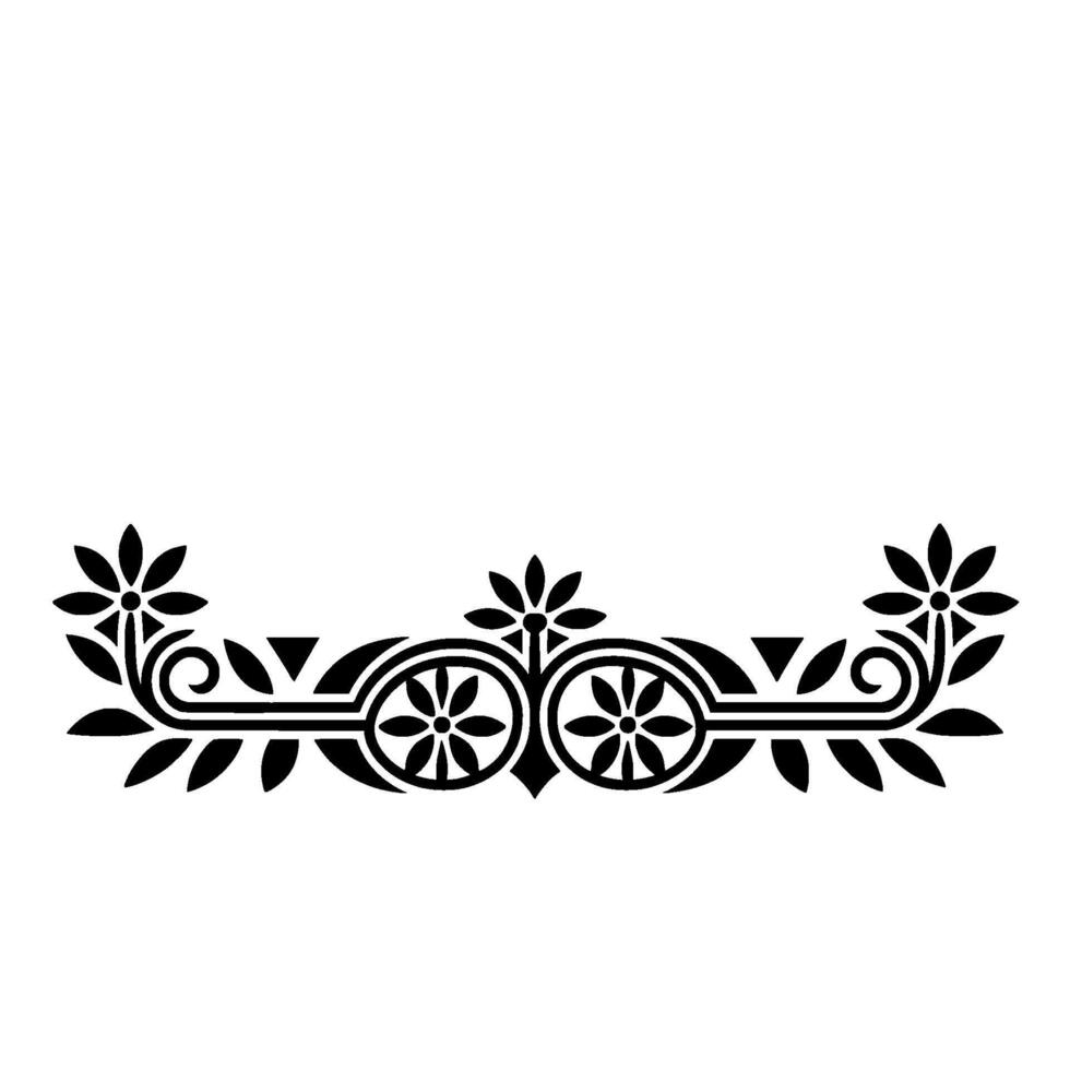Elegant Black Floral Border, Vintage Element, Composition vector