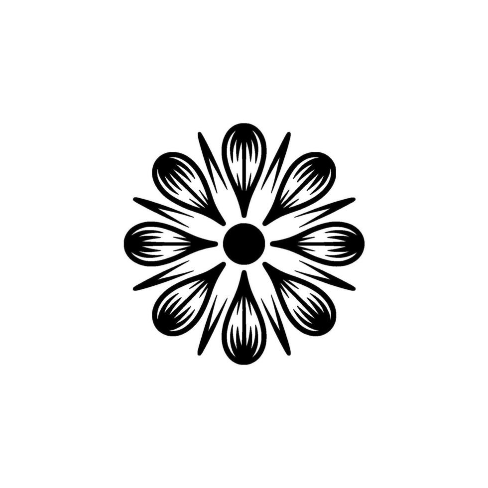 Intricate Floral Emblem, Minimalist vector