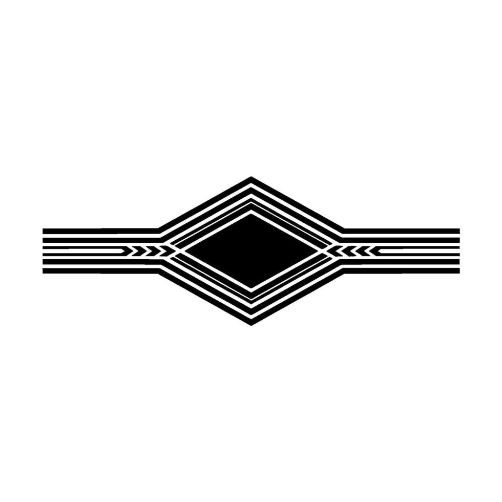 Geometric Deco Emblem, Streamlined - Diamond vector