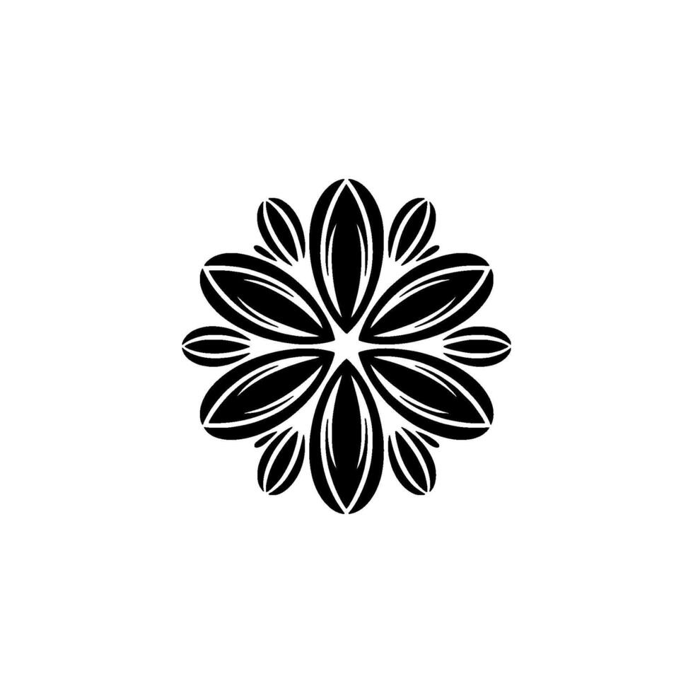 Geometric Floral Emblem, Minimalist, Abstract vector