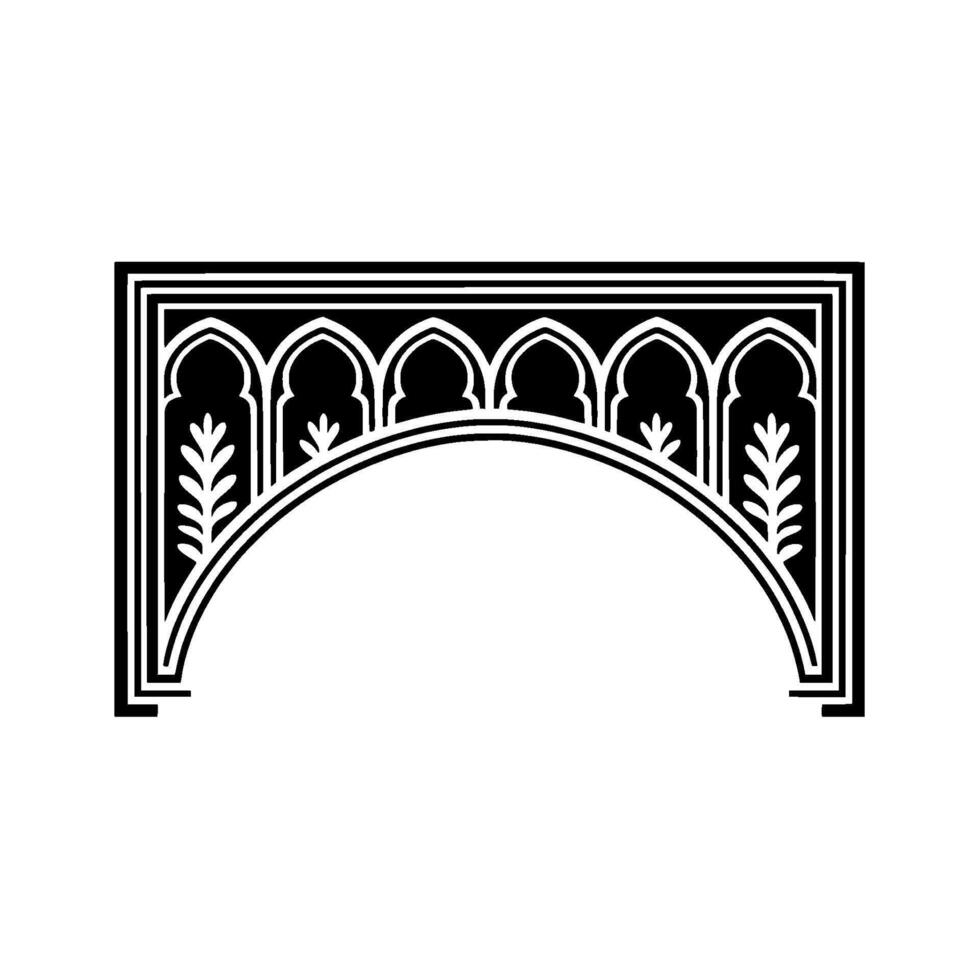 Intricate Archway, Islamic Ornamentation, Minimalist vector