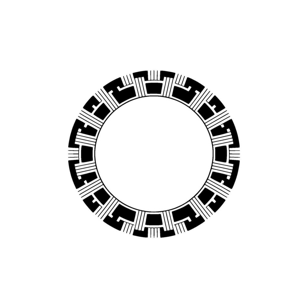 Geometric Circle Frame, Minimalist, Abstract Pattern, Monochrome - Modern vector