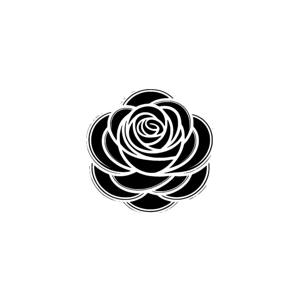 Minimalist Black Rose Emblem, Elegant Floral vector