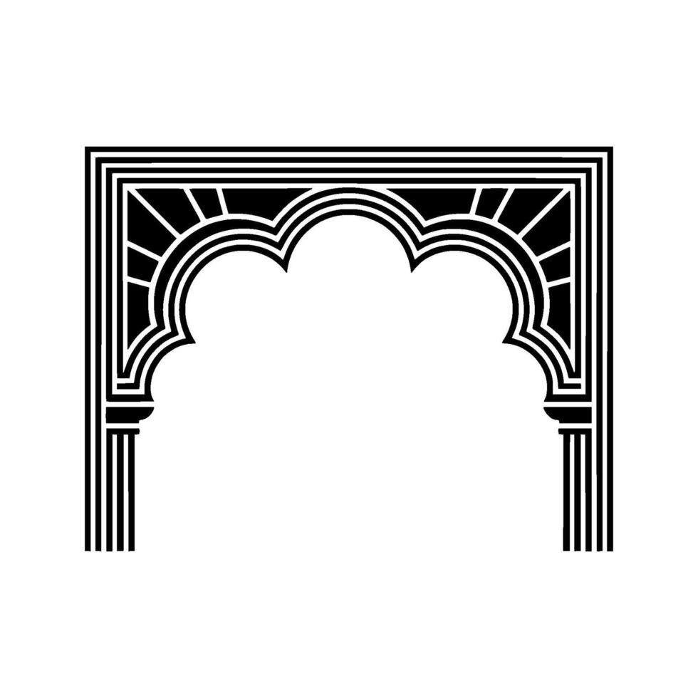 Geometric Archway, Minimalist, Black White - Arch - Ornamentation vector