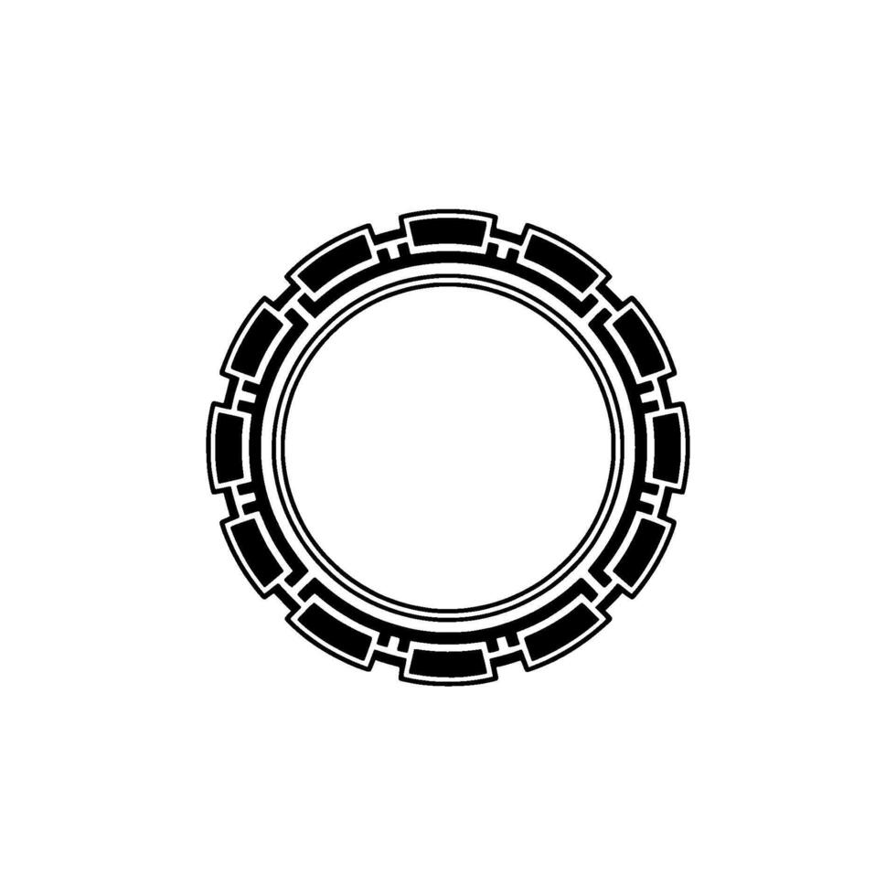 Geometric Portal, Minimalist Circle Motif - Symmetry vector