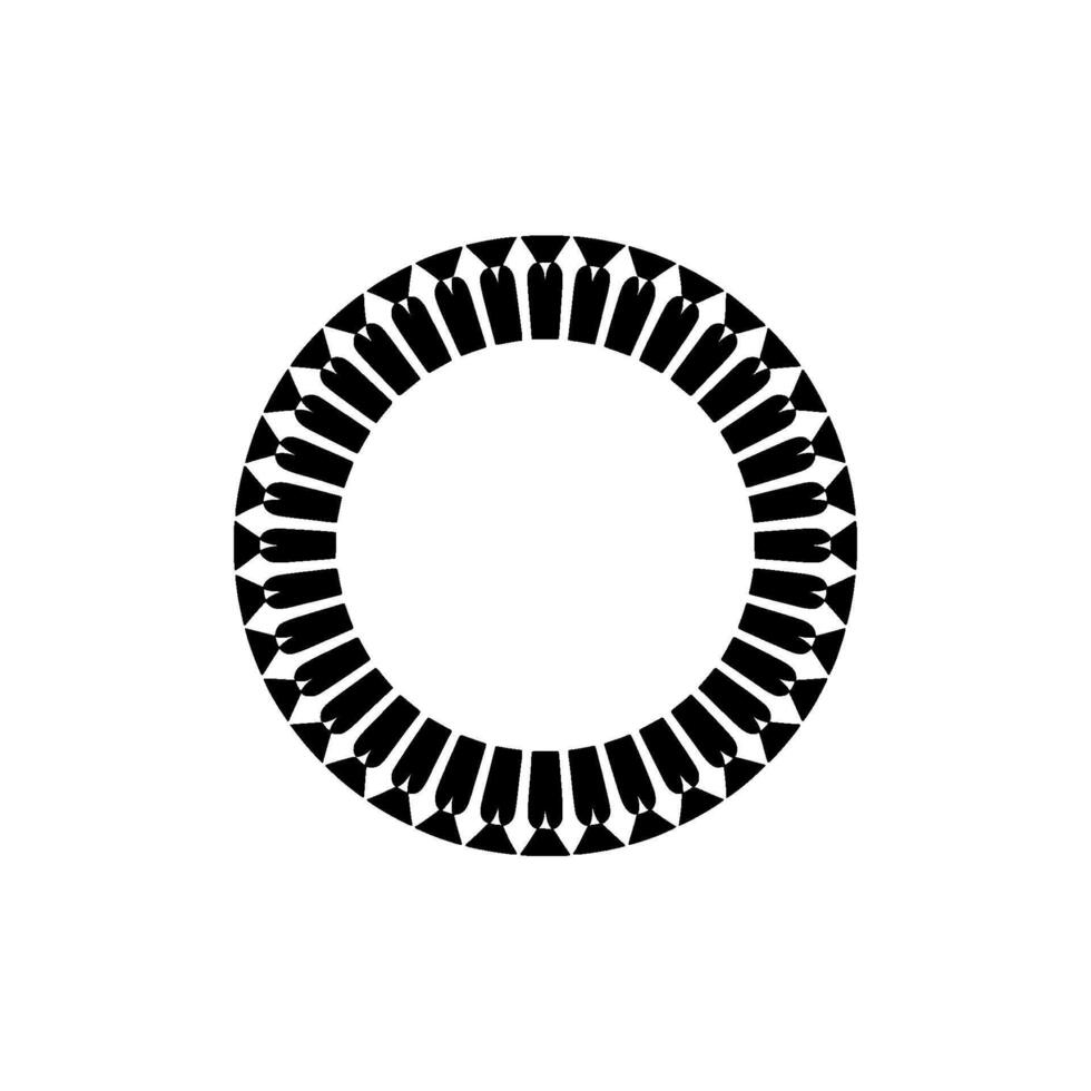 Geometric Circle Emblem, Minimalist, Circular Motif - Monochrome - Pattern vector