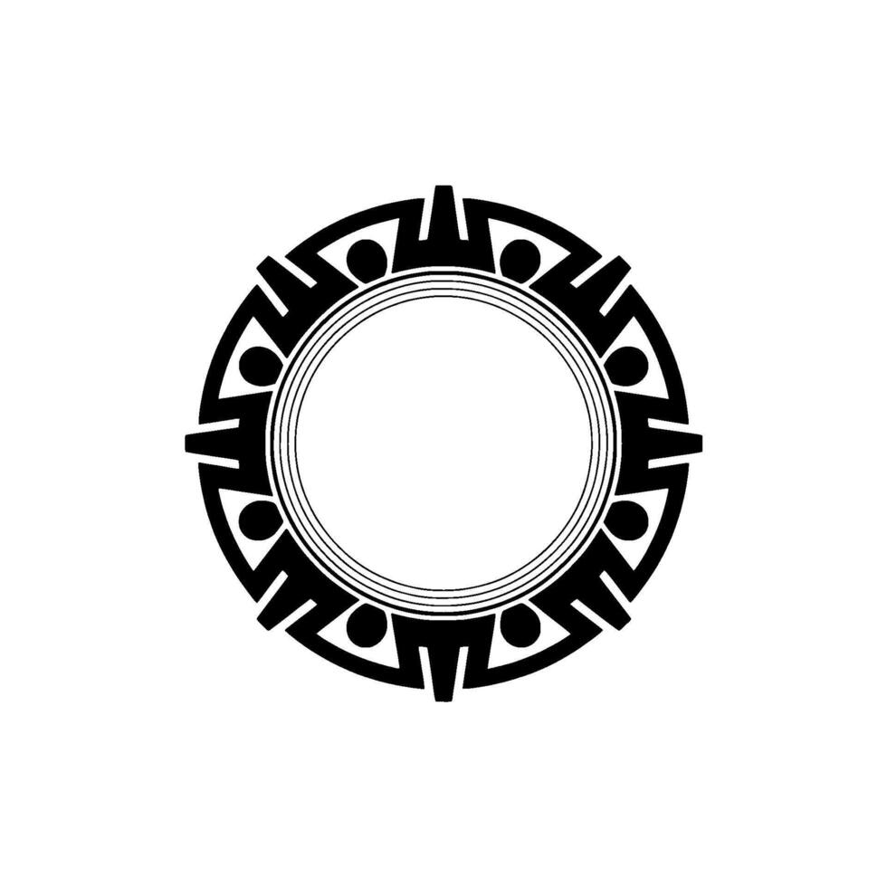 Tribal Circle Frame, Minimalist, Ancient Motif vector