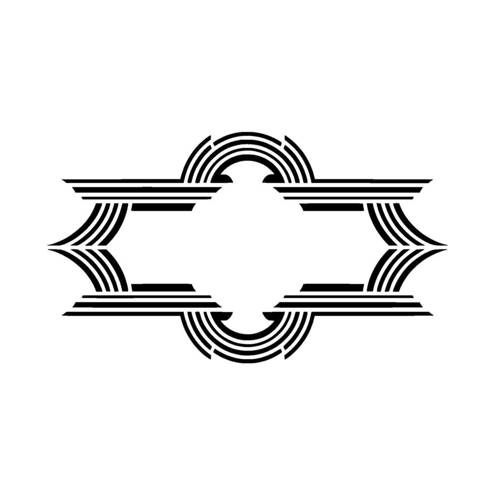 Geometric Deco Ornament, Minimalist, Elegant Border, Symmetry vector