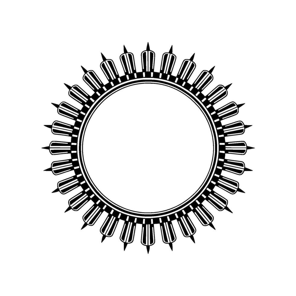 Geometric Cityscape, Minimalist Circle Frame vector