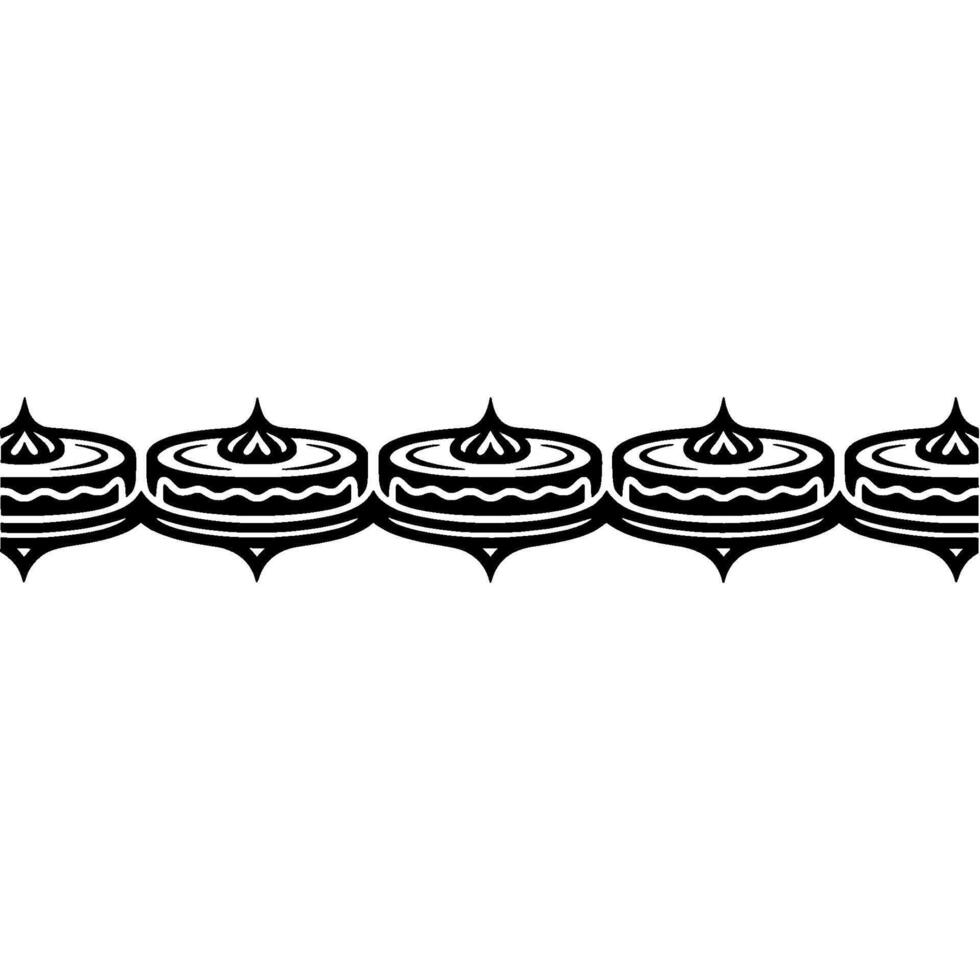Stylized Floating Candles, Minimalist Border vector