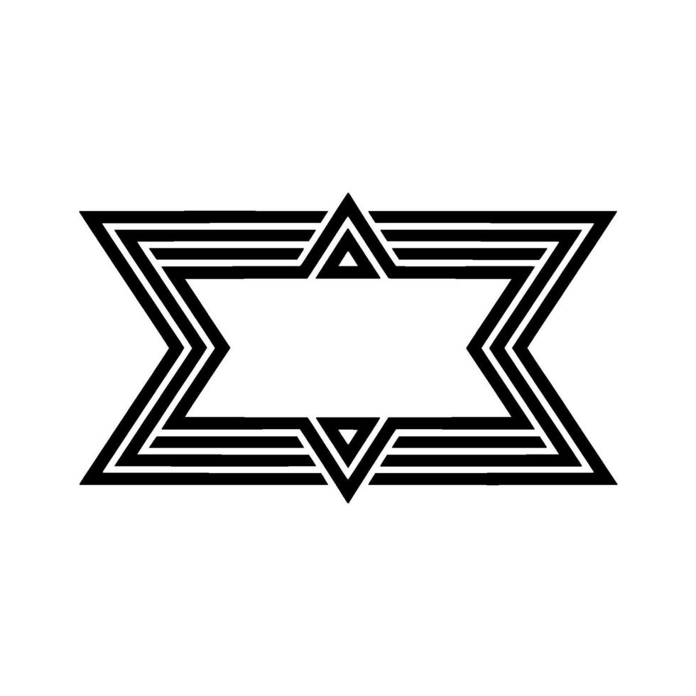 Geometric Star Frame, Minimalist, Abstract Outline, Geometry vector