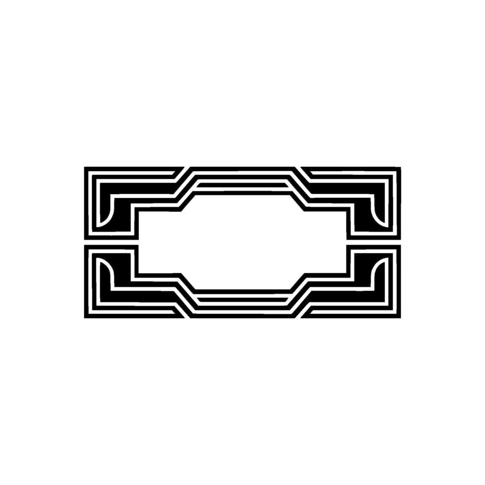 Geometric Deco Frame, Minimalist, Elegant Outline, Template - Modern vector