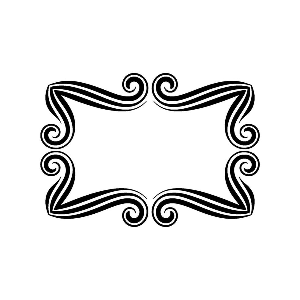 Elegant Swirl Frame, Vintage, Minimalist Border vector