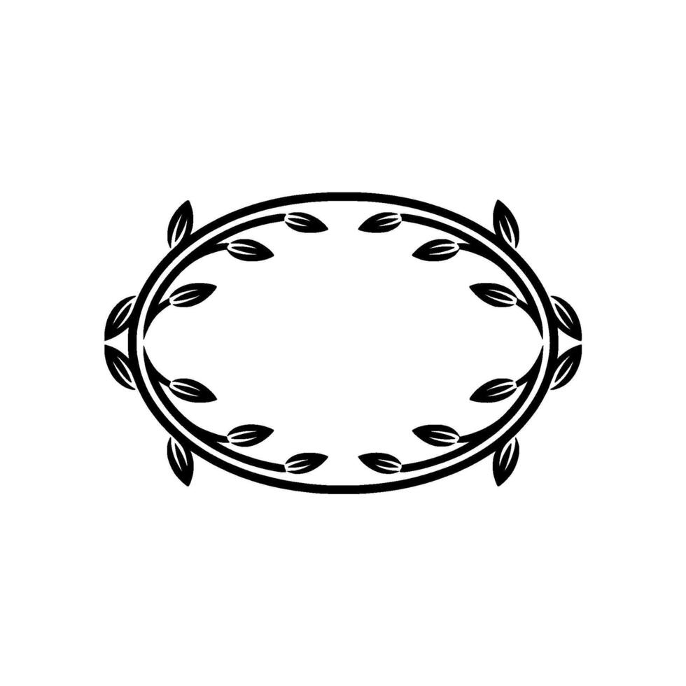 Elegant Circular Laurel Wreath, Minimalist, Botanical vector
