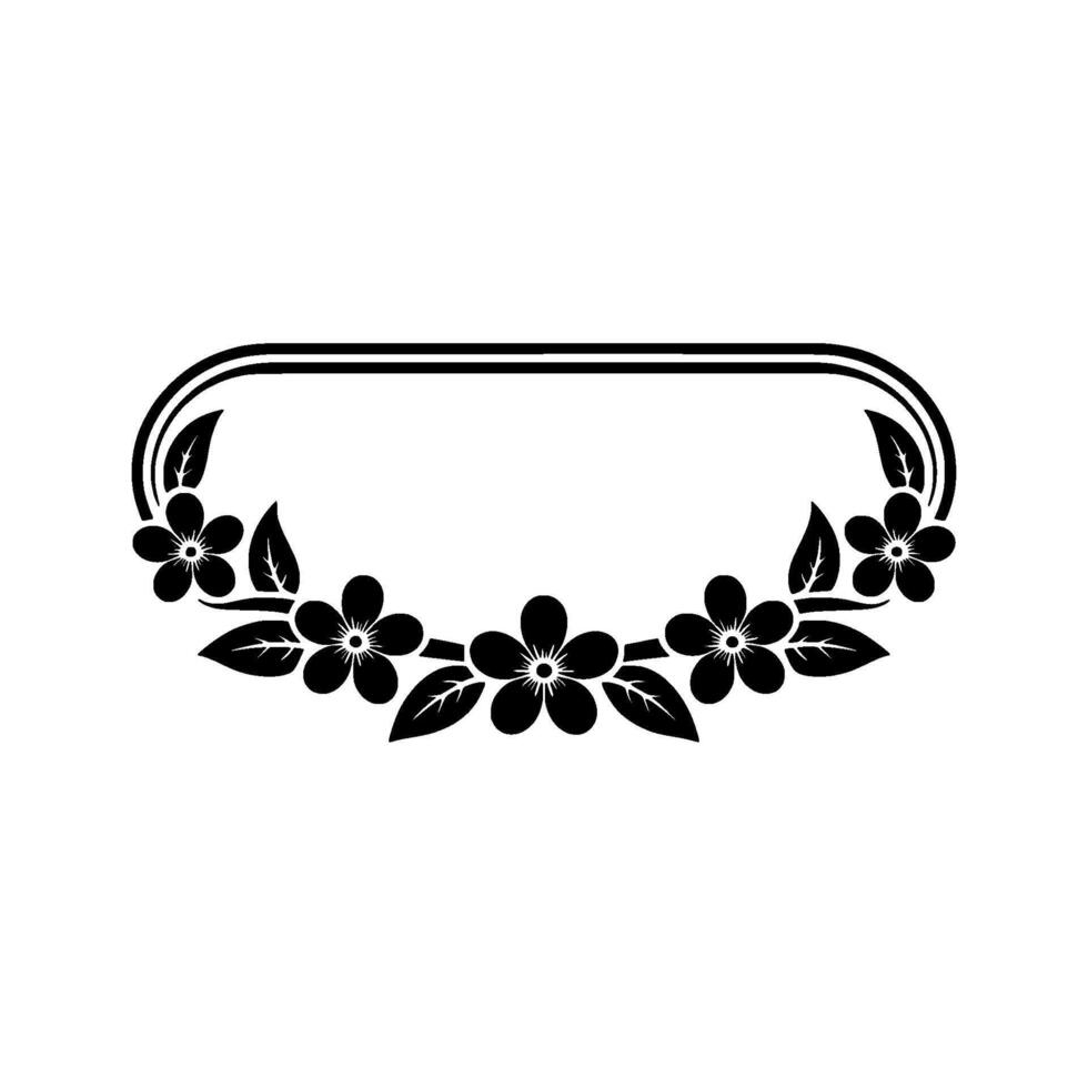 Floral Oval Frame, Vintage Botanical vector