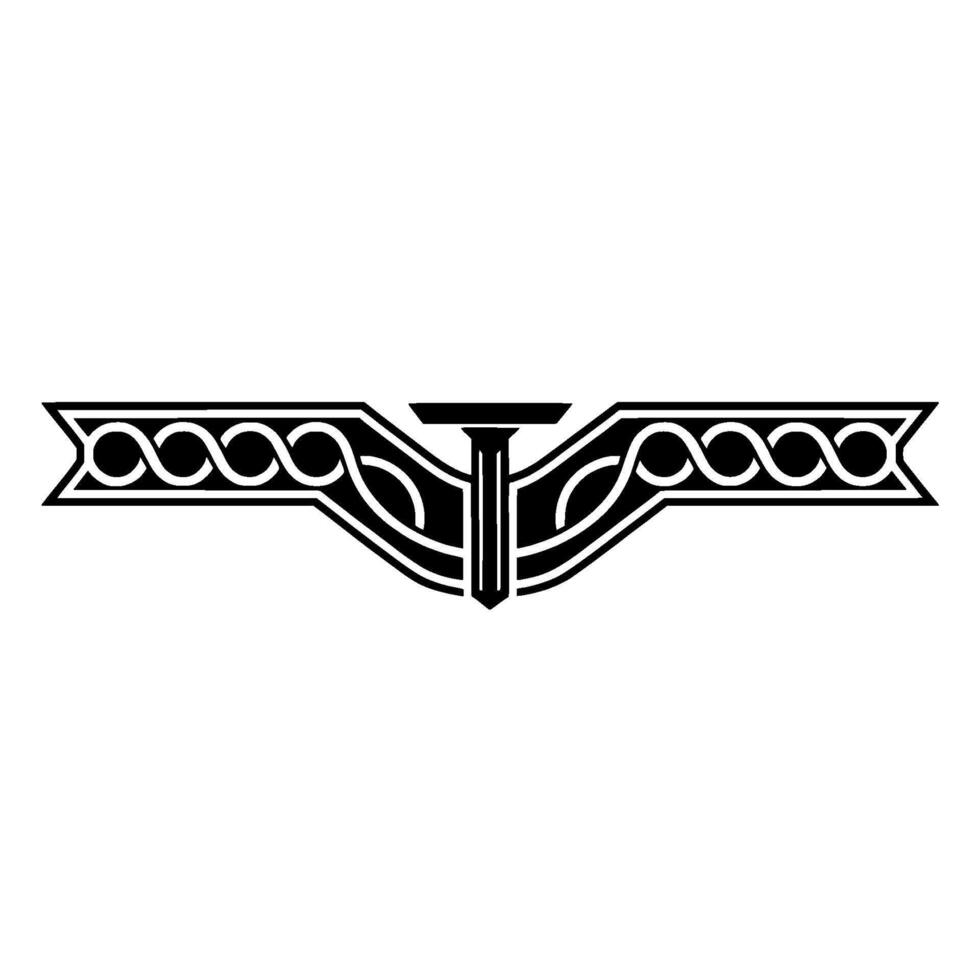 Art Deco Crest Geometric Ornamentation, Vintage Elegance - Art deco vector