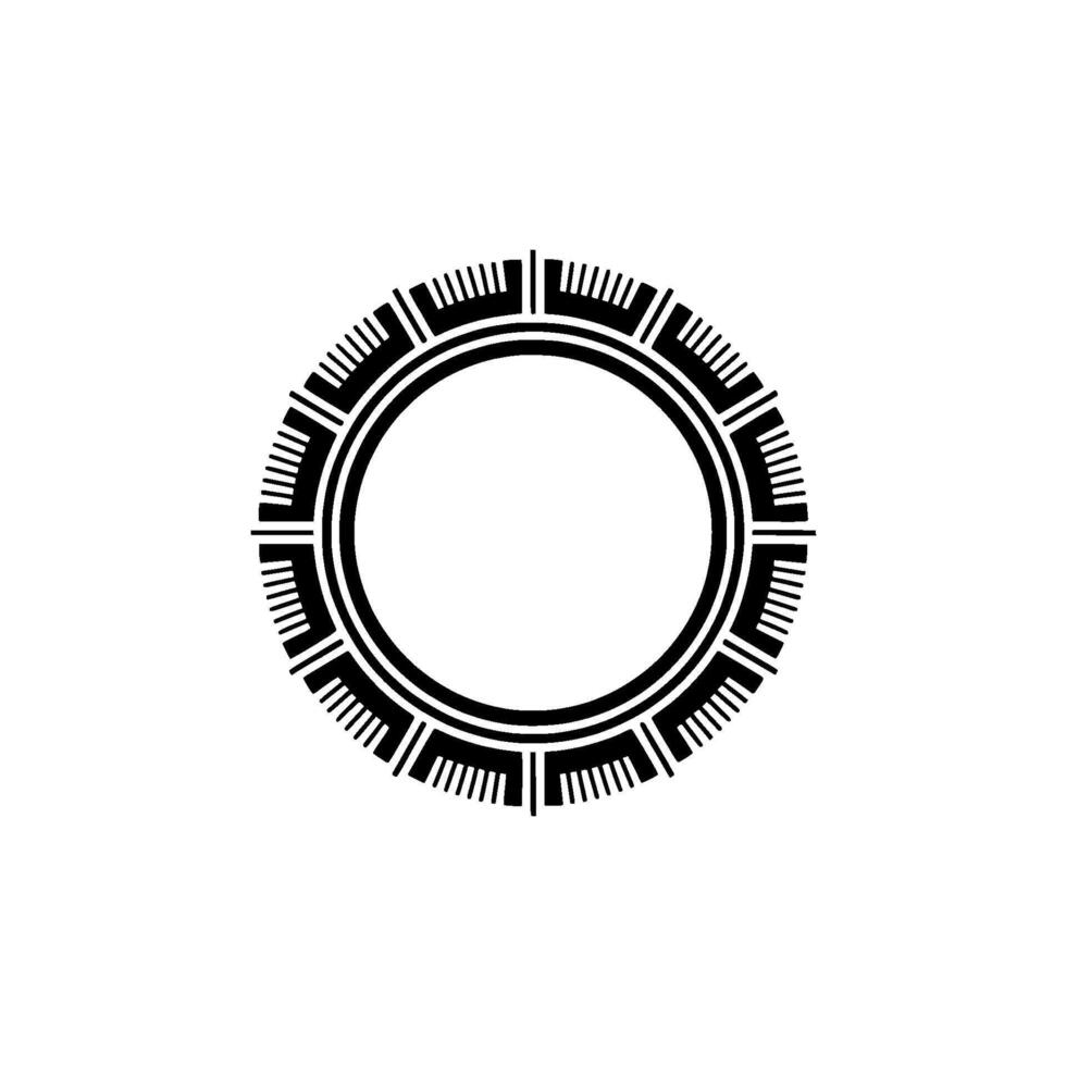 Geometric Circle Frame, Minimalist, Modern Abstract - Outline vector